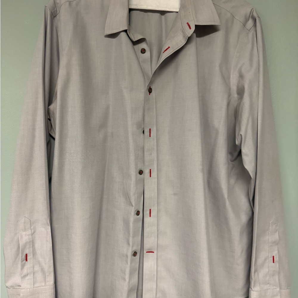 UNTUCKit Men's Light Gray Long-Sleeve Button-Up Shirt 2XL